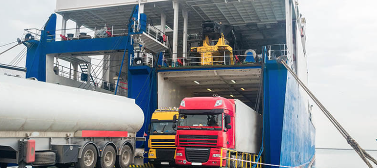 shipping trucks roro shipping port